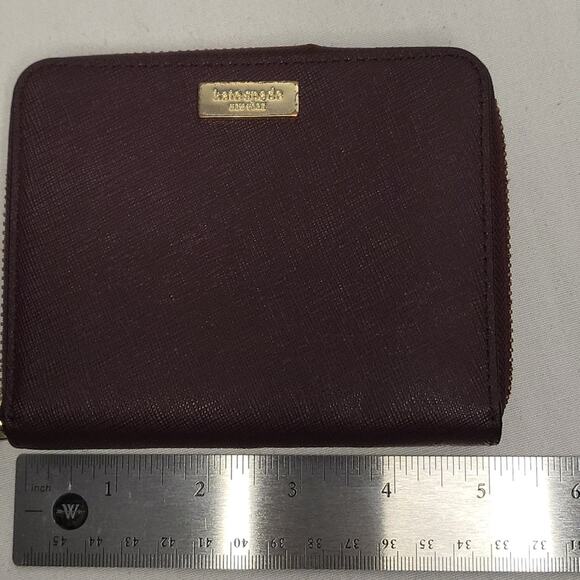 Kate Spade Burgundy Leather Wallet with Gold Accent - Picture 8 of 10